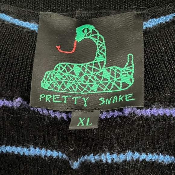 Arty & Unique Spiky Stripy Colorful Crew Neck Sweater Pretty Snake Brand size XL - Picture 2 of 6